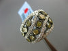 ESTATE LARGE 2.79CT WHITE & FANCY YELLOW DIAMOND 18KT 2 TONE GOLD MULTI ROW RING