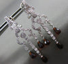 ESTATE 1.40CT DIAMOND & GARNET 14KT WHITE GOLD HANGING FILIGREE EARRINGS #20049
