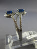 ESTATE WIDE 1.24CT DIAMOND & AAA SAPPHIRE 14K WHITE GOLD FLOWER ANNIVERSARY RING