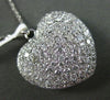 ESTATE LARGE 2.07CT DIAMOND 18KT WHITE GOLD 3D FILIGREE FLOATING HEART PENDANT