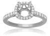 ESTATE .58CT DIAMOND 14K WHITE GOLD 4 PRONG CATHEDRAL SEMI MOUNT ENGAGEMENT RING