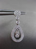 ESTATE .46CTW DIAMOND 14KT WHITE GOLD FLOATING TEAR DROP PEAR HANGING EARRINGS
