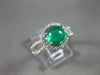 ESTATE 1.73CT DIAMOND & AAA CABOCHON GREEN AGATE 14KT WHITE GOLD ENGAGEMENT RING
