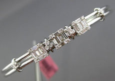 .78CT ROUND & BAGUETTE DIAMOND 18KT WHITE GOLD 3D SQUARE FLEXIBLE LOVE BANGLE