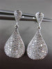 ESTATE LARGE .74CT ROUND DIAMOND 14K WHITE GOLD 3D PEAR FLOATING DROP EARRINGS