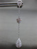 ESTATE 1.19CT DIAMOND 18K WHITE GOLD SOLITAIRE TEAR DROP FLOWER HANGING EARRINGS