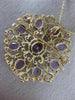 ANTIQUE VICTORIAN 14CT AAA AMETHYST 14KT YELLOW GOLD FLOWER PIN BROOCH #19164