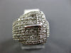 ESTATE LARGE .85CT ROUND DIAMOND 14KT WHITE GOLD 3D MULTI ROW BELT COCKTAIL RING