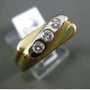 ESTATE .23CT DIAMOND 14KT YELLOW GOLD CLASSIC 3D 3 STONE ETOILE MENS GYPSY RING