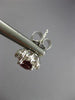 ESTATE 2.32CT DIAMOND & AAA RUBY 14K WHITE GOLD OVAL FLOWER STUD EARRINGS #25794