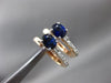 ESTATE .77CT DIAMOND & AAA SAPPHIRE 14KT ROSE GOLD 3D LEVERBACK HANGING EARRINGS