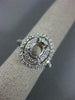ESTATE LARGE .71CT DIAMOND 14KT WHITE GOLD OVAL HALO SEMI MOUNT ENGAGEMENT RING