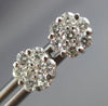 ESTATE .75CT ROUND DIAMOND 14KT WHITE GOLD CLASSIC FLOWER CLUSTER STUD EARRINGS