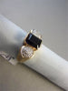 ANTIQUE WIDE 2.14CTW AMETHYST DIAMOND 14KT WHITE & YELLOW GOLD COCKTAIL RING