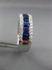 ESTATE WIDE 1.93CT DIAMOND & AAA SAPPHIRE 18K WHITE GOLD SQUARE ANNIVERSARY RING