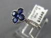 ESTATE 1.23CT DIAMOND & SAPPHIRE 18KT WHITE GOLD FILIGREE INVISIBLE FLOWER RING