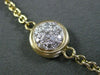 ESTATE .32CT DIAMOND 14KT WHITE YELLOW & BROWN GOLD 3D CIRCULAR CLUSTER NECKLACE
