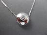 ESTATE .15CT ROUND CUT DIAMOND 14KT WHITE GOLD 3D ROUND SOLITAIRE PENDANT#19649