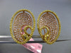 ESTATE LARGE 2.21CT PINK & FANCY YELLLOW DIAMOND 18KT GOLD 3D OVAL EARRINGS