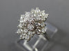 ESTATE LARGE 1.0CT DIAMOND 14KT WHITE GOLD 3D CLASSIC CLUSTER FLOWER LOVE RING