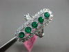 LARGE 1.22CT WHITE DIAMOND & AAA EMERALD 18KT WHITE GOLD 5 STONE HALO OVAL RING