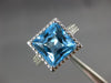 ESTATE LARGE 8.0CT AAA BLUE TOPAZ 14KT WHITE GOLD SOLITAIRE FILIGREE RING #26572