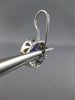 ESTATE LARGE 6.17CT DIAMOND & AMETHYST 14KT WHITE GOLD FILIGREE HANGING EARRINGS