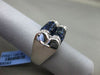 ESTATE WIDE 6.0CT DIAMOND & AAA SAPPHIRE 18KT WHITE GOLD 3D MULTI ROW LOVE RING