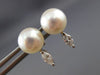 ESTATE .30CT DIAMOND & AAA SOUTH SEA PEARL 18KT WHITE GOLD 3D EARRINGS #12125