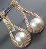 EXTRA LARGE 3.45CT DIAMOND & AAA SOUTH SEA PEARL 18KT ROSE GOLD HANGING EARRINGS