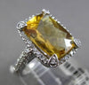 ESTATE LARGE 6.50CT DIAMOND & AAA CITRINE 14KT WHITE GOLD 3D FILIGREE HALO RING