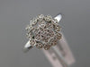 ESTATE .06CT DIAMOND 14K WHITE GOLD 3D CLUSTER FILIGREE MILGRAIN FLOWER FUN RING