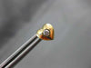 ESTATE .10CT DIAMOND 14KT YELLOW GOLD PUFF HEART SOLITAIRE STUD EARRINGS #20709