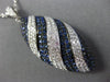 ESTATE 2.23CT DIAMOND & AAA SAPPHIRE 18KT WHITE GOLD MARQUISE SHAPE WAVE PENDANT