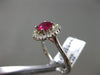 ESTATE 1.40CT DIAMOND & AAA RUBY 14KT WHITE GOLD 3D HALO CLASSIC ENGAGEMENT RING
