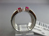 ESTATE EXTRA LARGE 2.04CT DIAMOND & AAA RUBY 14KT WHITE GOLD MULTI ROW OVAL RING