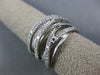 ESTATE LARGE .80CT DIAMOND 14KT WHITE GOLD 3D CLASSIC MULTI ROW FUN RING #17875