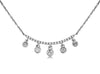 ESTATE .33CT DIAMOND 14K WHITE GOLD 5 STONE JOURNEY CHANDELIER BAR LOVE NECKLACE