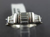 ESTATE 1.36CT ROUND & BAGUETTE CUT DIAMOND 14K WHITE GOLD ANNIVERSARY RING #6966