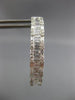 ESTATE LARGE 2.38CT DIAMOND 18KT WHITE GOLD 3D OVAL HOOP HUGGIE HANGING EARRINGS