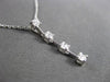 ESTATE .28CT DIAMOND 18KT WHITE GOLD 4 STONE CLASSIC FLOATING PENDANT & CHAIN