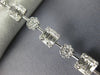 ESTATE 3.80CT ROUND & BAGUETTE DIAMOND 18KT WHITE GOLD 3D SQUARE TENNIS BRACELET
