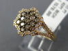 WIDE .65CT WHITE & CHOCOLATE FANCY DIAMOND 14KT ROSE GOLD 3D CLUSTER FLOWER RING
