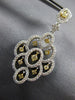 ESTATE LARGE 1.91CT WHITE & FANCY YELLOW DIAMOND 18K 2 TONE GOLD FLOWER EARRINGS