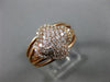 ESTATE WIDE .57CT DIAMOND 14K ROSE GOLD 3D 4 LEAF CLOVER SQUARE CRISS CROSS RING