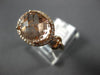 ESTATE 4.28CT DIAMOND & AAA OVAL MORGANITE 14K ROSE GOLD CLASSIC HALO FUN RING