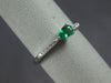 ESTATE .26CT DIAMOND & AAA EMERALD 14K WHITE GOLD 3D ROUND & PEAR SHAPE FUN RING