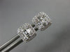 ESTATE .50CT DIAMOND 18K GOLD ROUND & BAGUETTE CLUSTER HALO SQUARE STUD EARRINGS