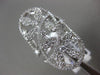 ESTATE MASSIVE 1.88CT DIAMOND 18KT WHITE GOLD 3D FLOWER OPEN FILIGREE FUN RING