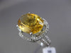 ESTATE MASSIVE 11.97CT DIAMOND & EXTRA FACET YELLOW TOPAZ 14K WHITE GOLD 3D RING